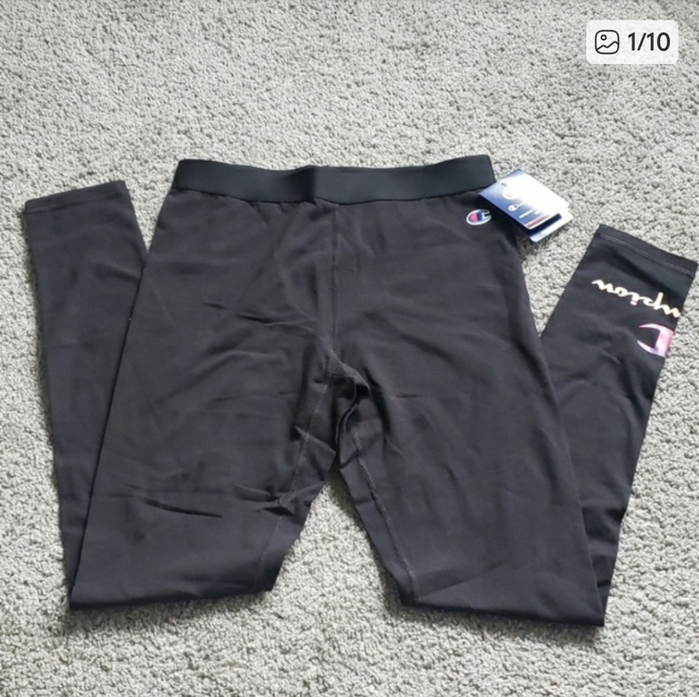 Womens Champion Black Multicolor Athletic Wear Leggings Size Medium NEW WITH TAG
